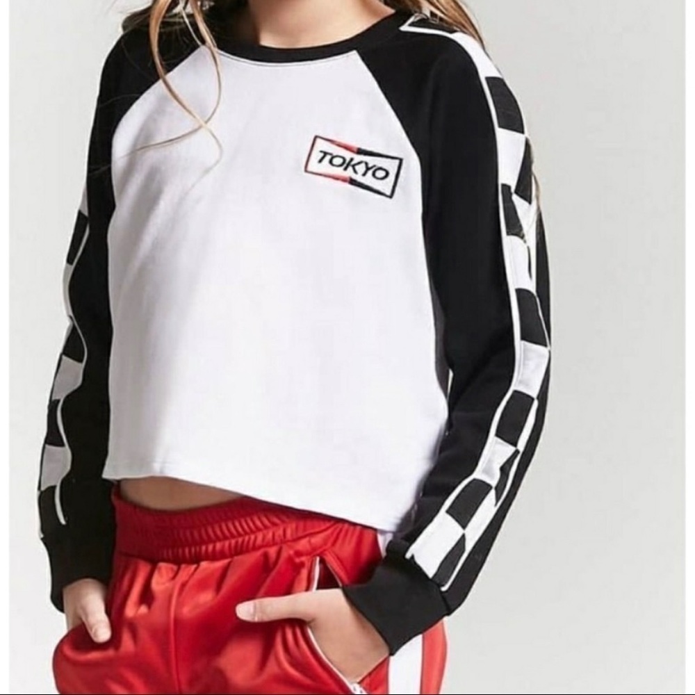 NWT Forever 21 Tokyo Crop Top Long Sleeve Shirt S